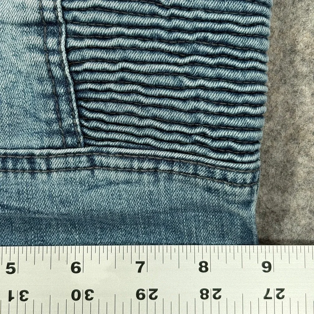 Versace V1969 Abbigliamento Sportivo Shorts Mens 30 Blue‎ Denim Moto Acid Wash